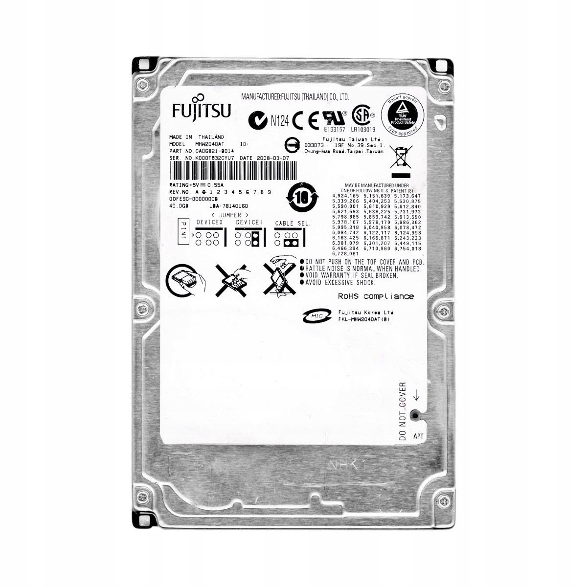 Fujitsu 40GB 4,2k 2MB Ata 2,5'' MHW2040AT