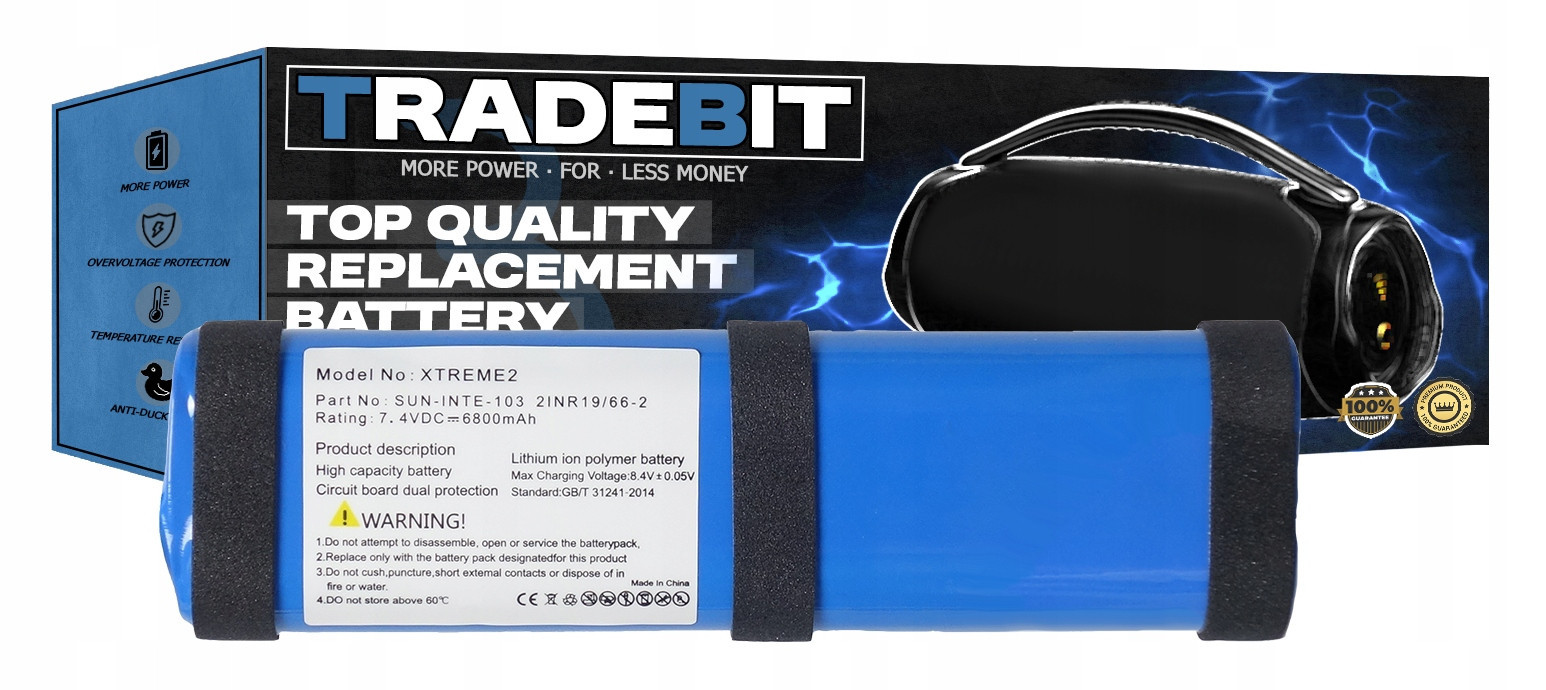 Baterie pro reproduktor Jbl Xtreme 2 SUN-INTE-103 2INR19 6800mAh 7,4V Lit-Pol