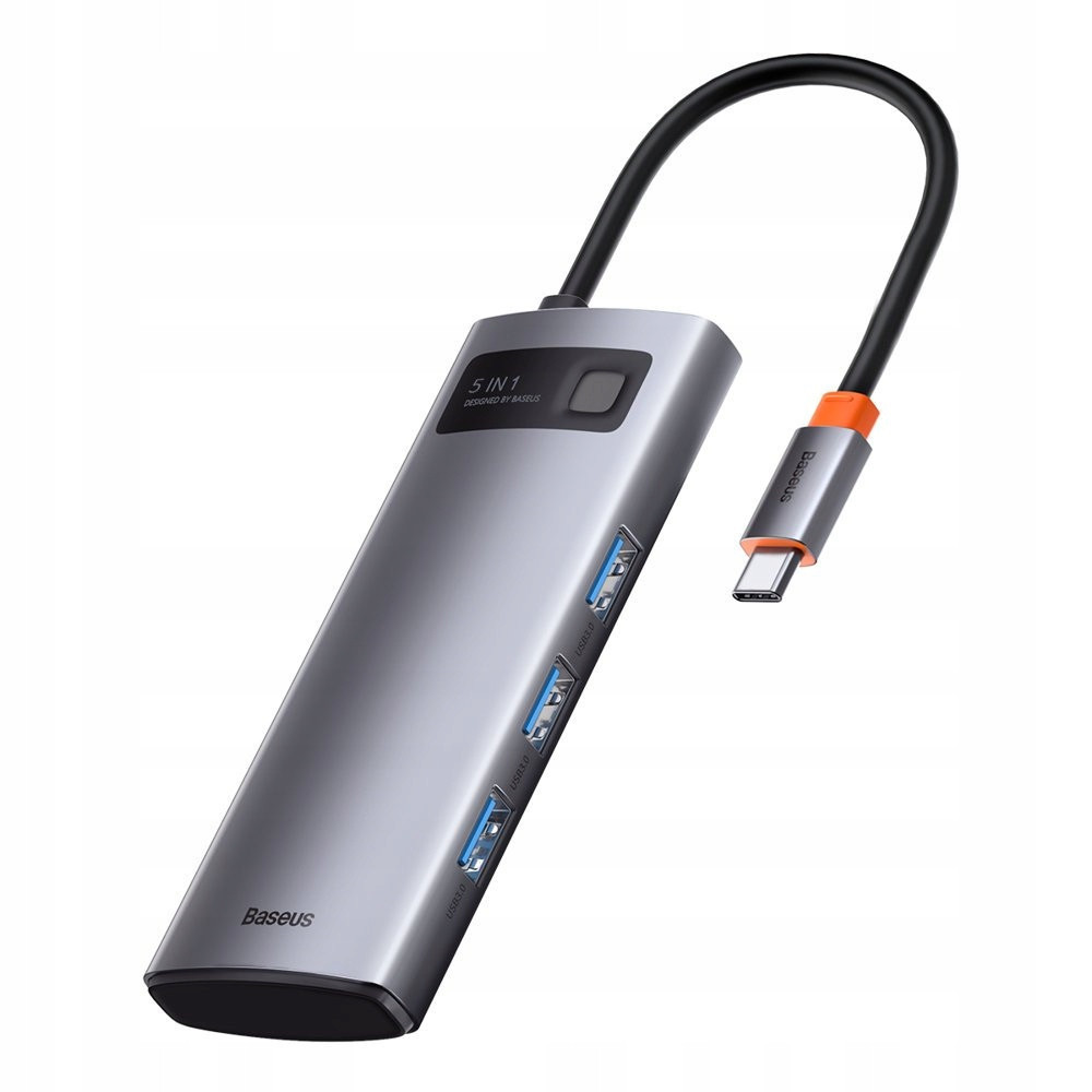 Hub Adaptér Rozdělovač 5V1 Usb-c 3XUSB 3.0 Hdmi Usb-c Hliníkový Baseus