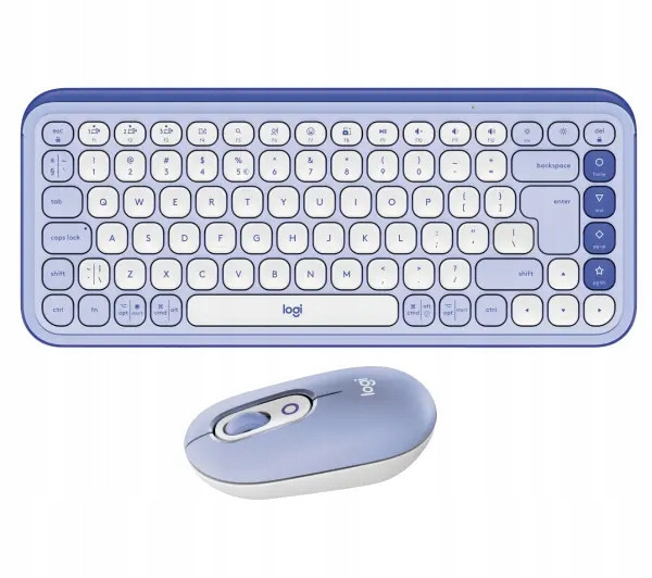 Set klávesnice a myši Logitech fialový