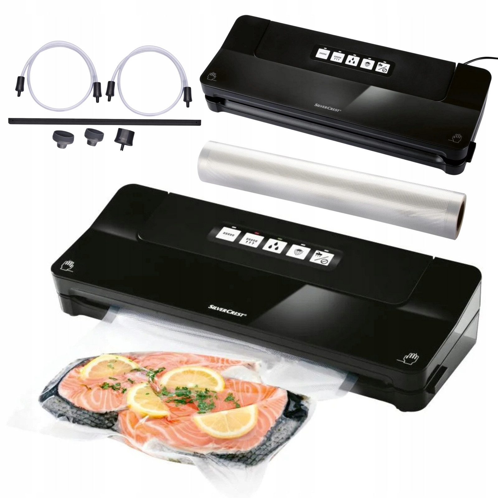 Vakuová svářečka Sv 125 C6 s rolí fólie 3 m Silvercrest Černá