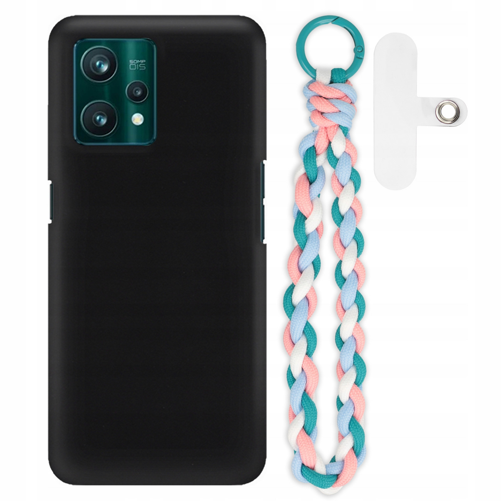 Pouzdro Pro Realme 9 Pro Plus Matné Černé Case Růžovo-mořské Vodítko Vazba