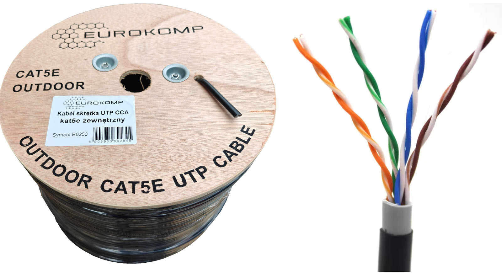 Utp Kabel venkovní Dvojitá Izolace RJ45 kroucený 305m Zemní Eurokomp