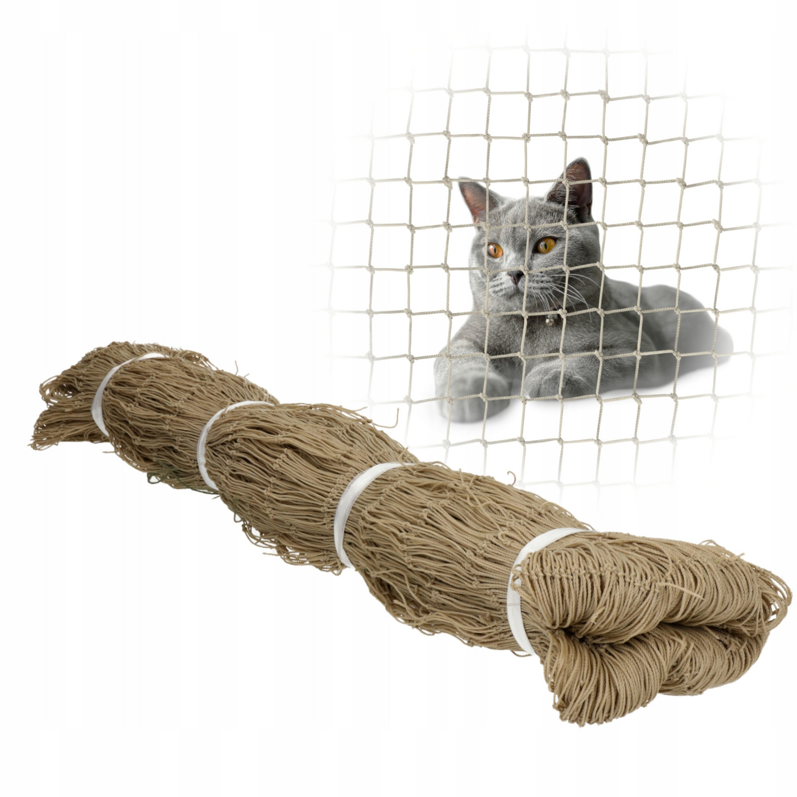 Síť Na Balkon Pro Kočky 8x3m Premium Vyztužená Drátem 110g Očko 30x30mm