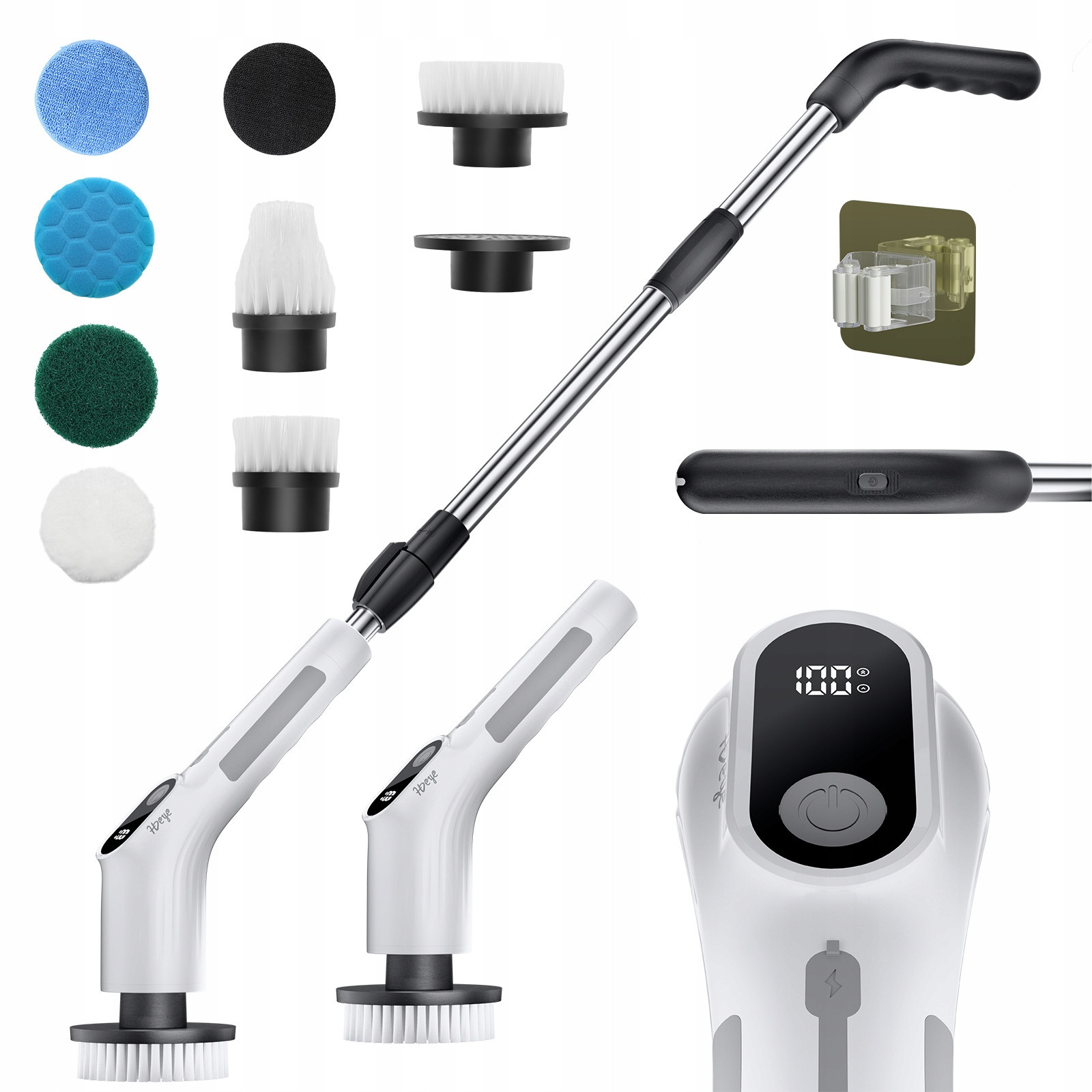 Elektryczna szczotka do czyszczenia 8 w 1, zdalnie sterowana, 2 prędkości