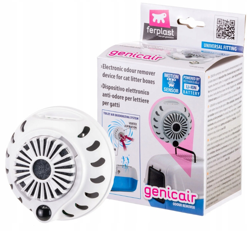 Ferplast Genicair filtr ventilátor odstraňuje ošklivé pachy z kočičí toalety