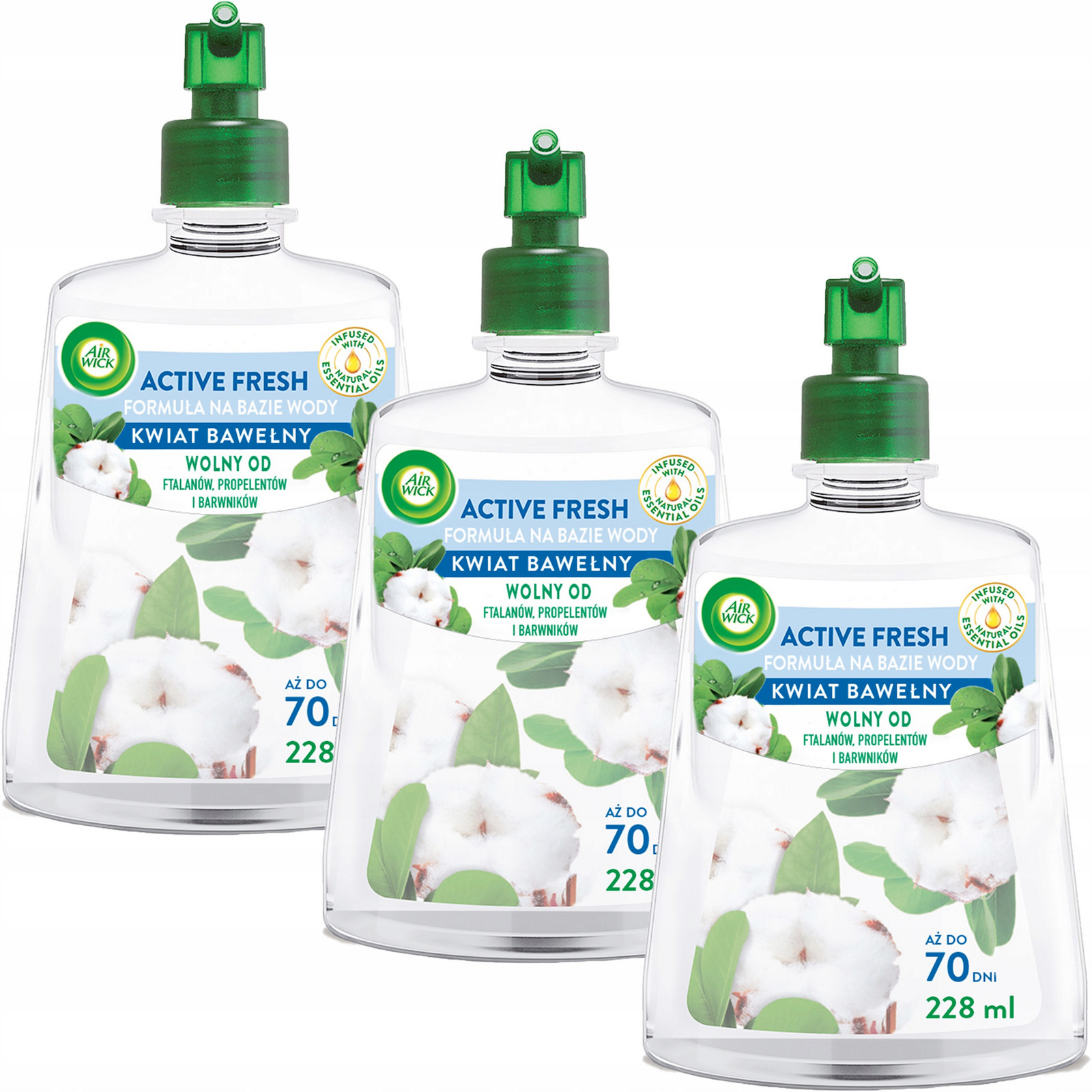 Air Wick Náplně Automatického Osvěžovače Vzduchu Květ Bavlny 3X 228ML