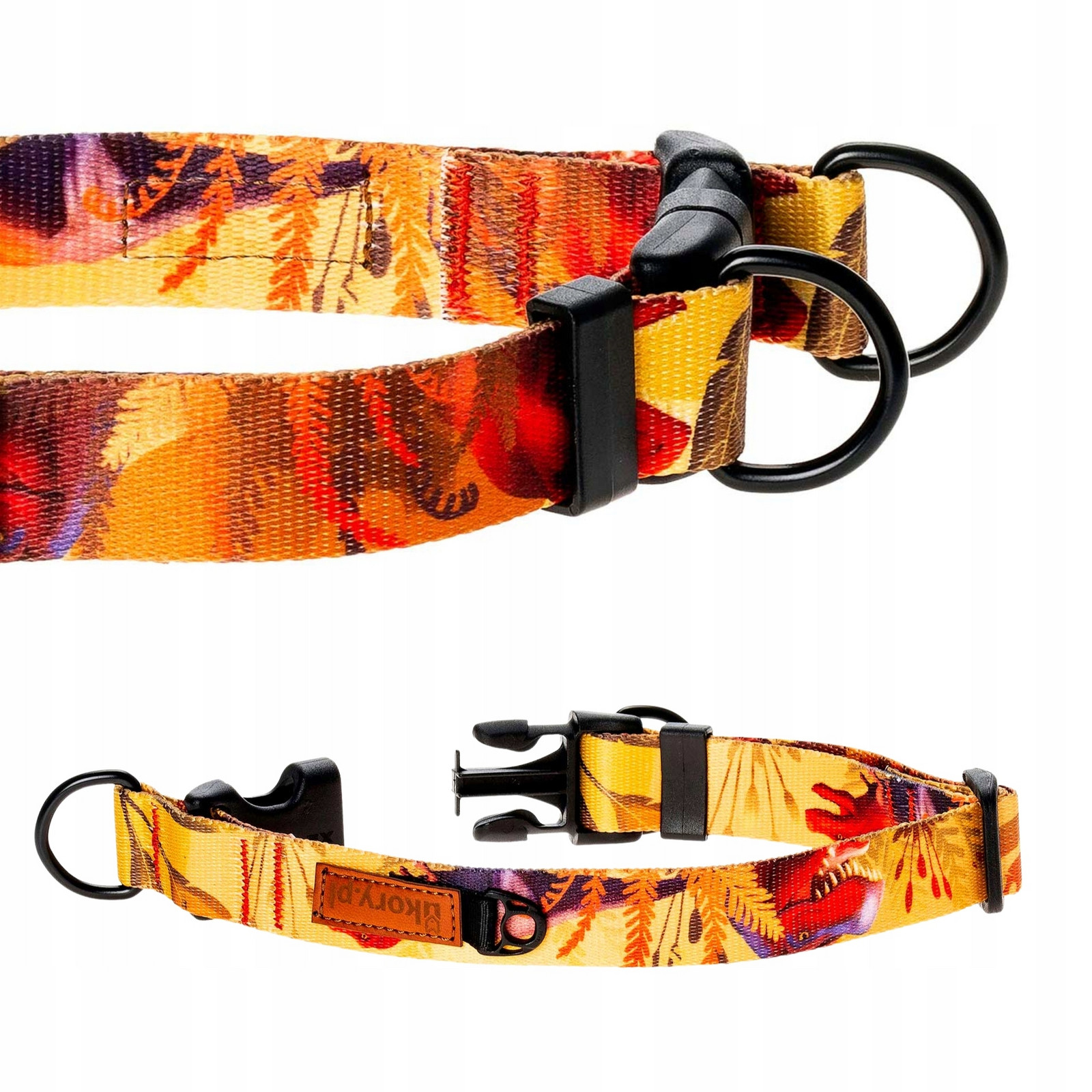 Široký odolný Obojek dvojité zapínání Velký Pes XL 30 mm Ukory Plazi