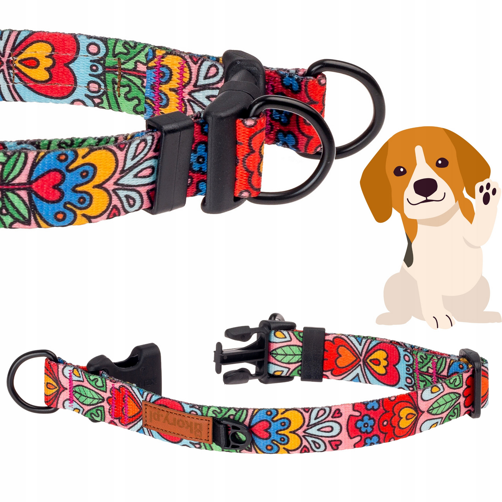 Silný Obojek plemene obrovský novofunland berňák XL 30 mm Ukory Vzorovaná