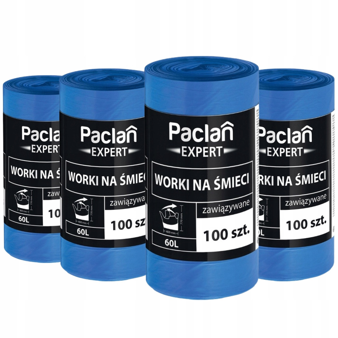 Paclan Expert Pytle na odpadky Univerzální 60l 100 Pytlíků Sada 4 Válečky