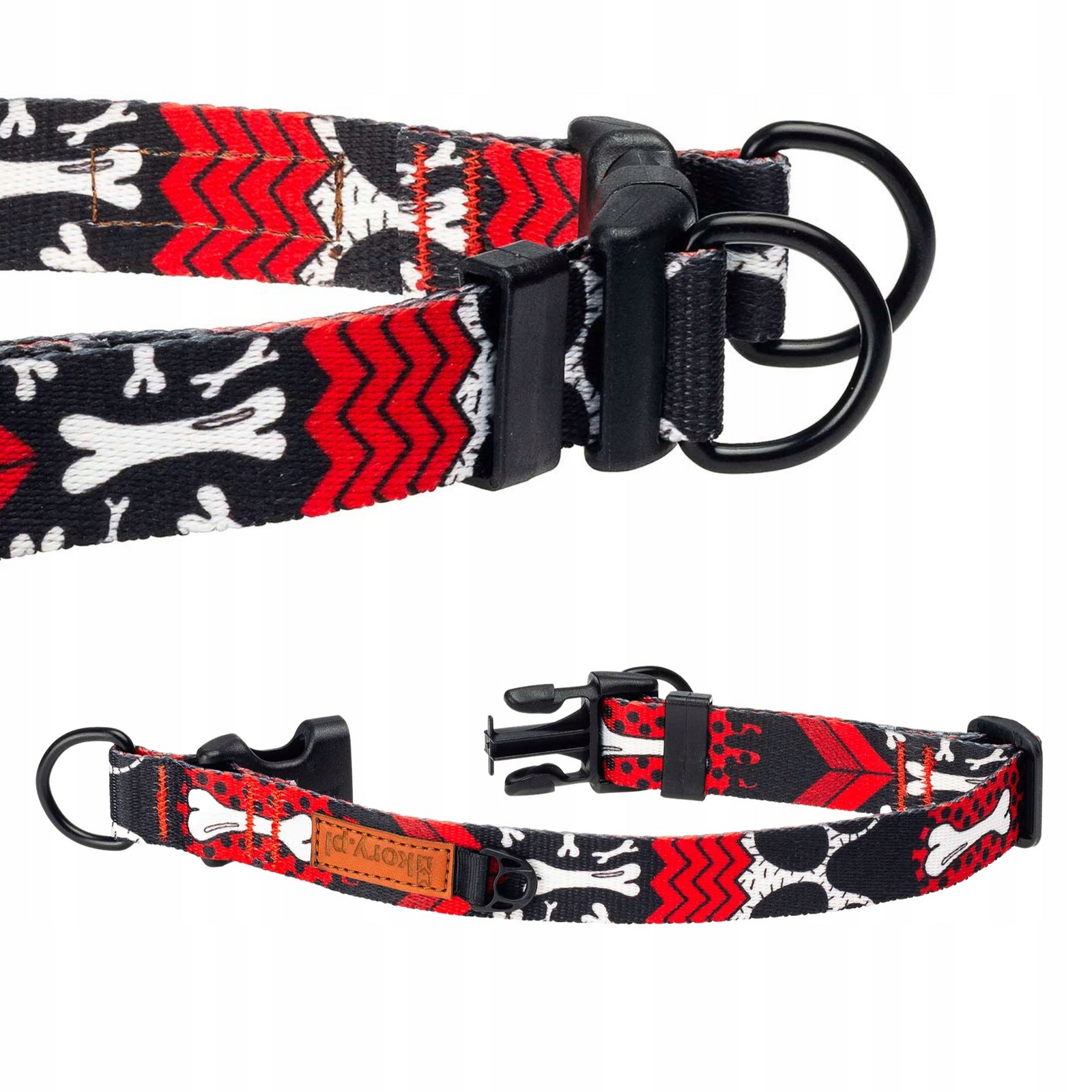 Široký Obojek double lock 2 D-Ringy pro velkého silného psa XL 30 mm Ukory