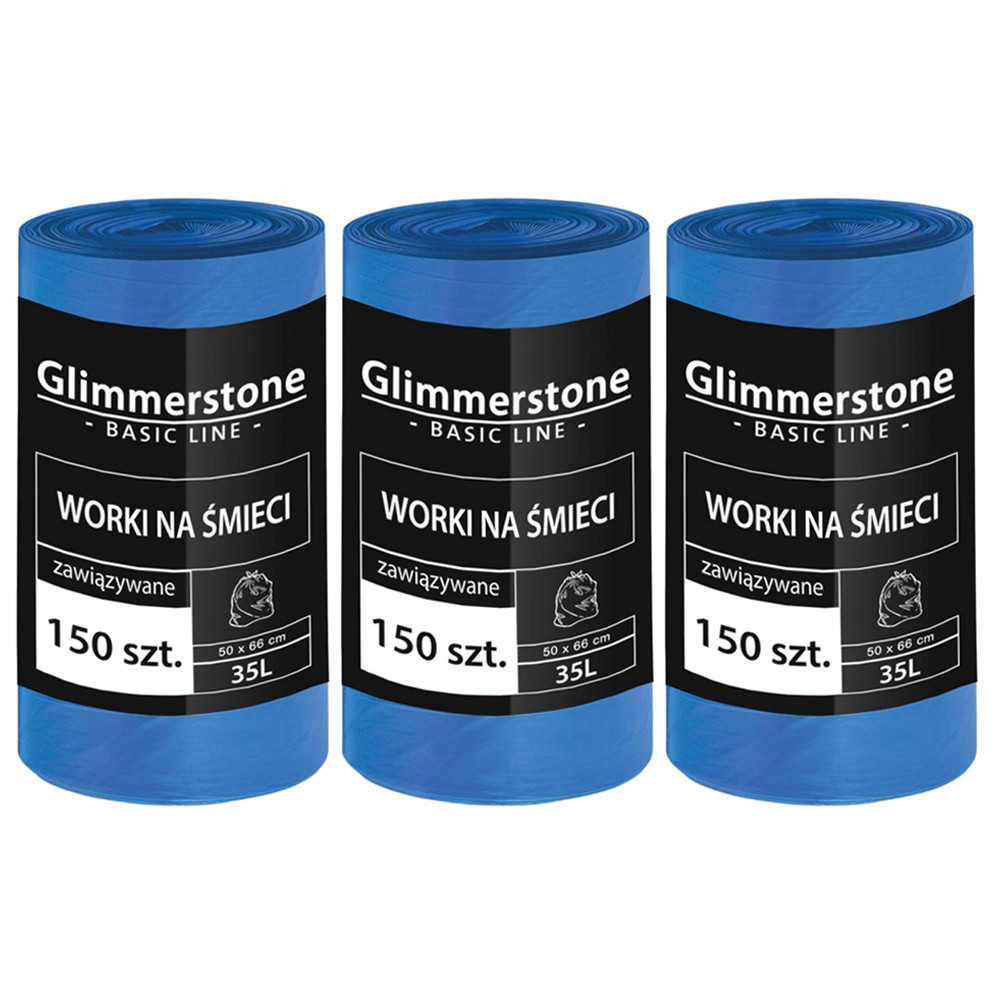 Glimmerstone 3x Vázané Odpadkové Pytle 35L 450 Ks Silné Kvalitní