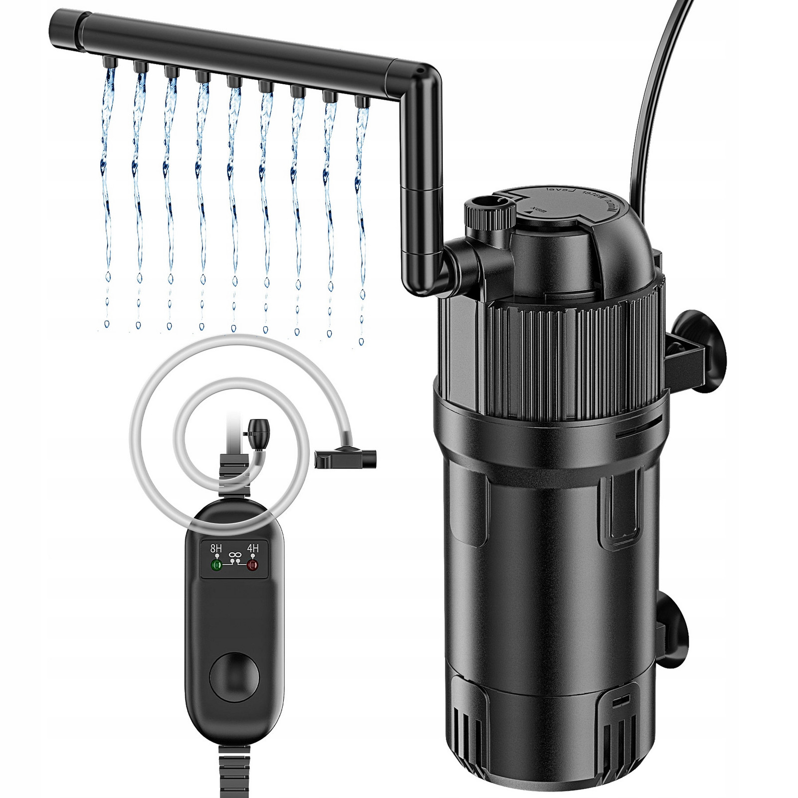 5V1 Vnitřní Filtr S Uv Lampou 400L/H Do Akvária 10-120L s Uvc