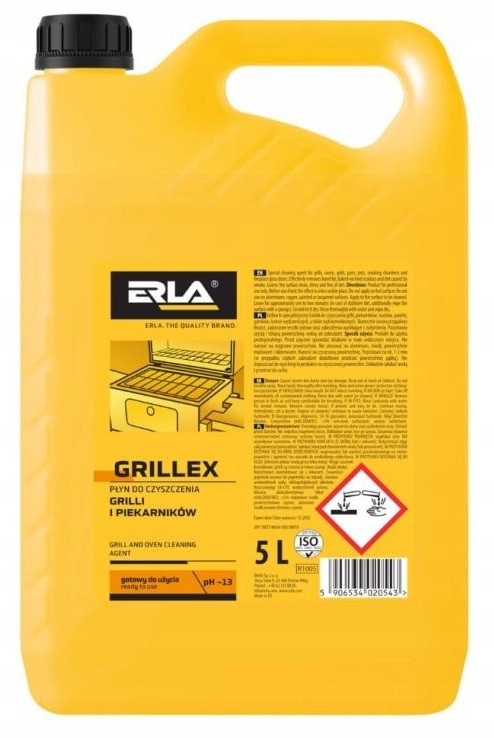 Tekutý prostředek na mytí grilů a trub, čištění krbů Erla Grillex 5L