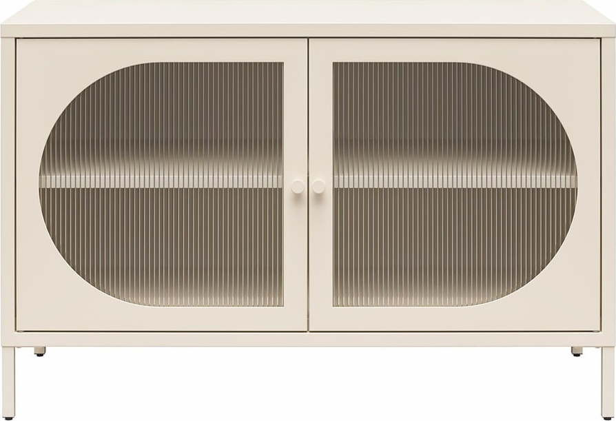 Krémová kovová vitrína 100x64x40 cm Luna – Støraa