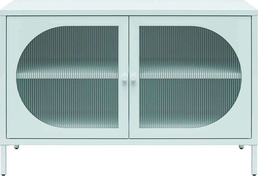 Světle modrá kovová vitrína 100x64x40 cm Luna – Støraa