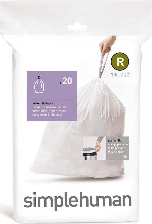 Stahovací pytle na odpadky v sadě 20 ks 10 l R – simplehuman