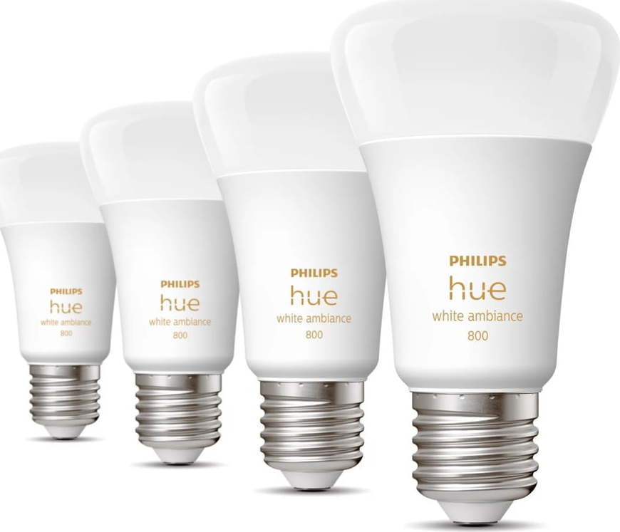 LED smart žárovky v sadě 4 ks E27, 9 W White ambiance – Philips Hue