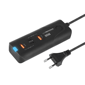 Napájecí zdroj Esperanza  EZC109 60W 2xUSB-C PD 30W / 2xUSB-A QC 3.0 18W