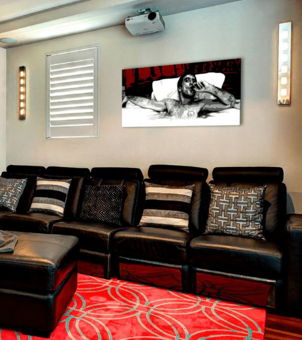 Největší mafiáni na plátně Scarface - Tony Montana s doutníkem v bazénu 120x60 cm