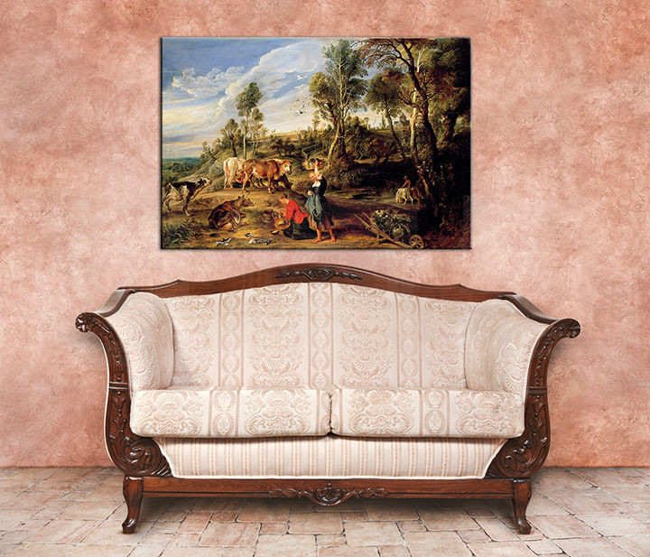 MLÉČKY S DOBYTEM V KRAJINĚ - Peter Paul Rubens 60x40 cm