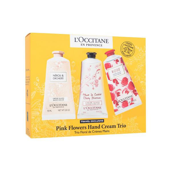 L'Occitane en Provence Dárková sada krémů na ruce Pink Flowers Hand Cream Trio