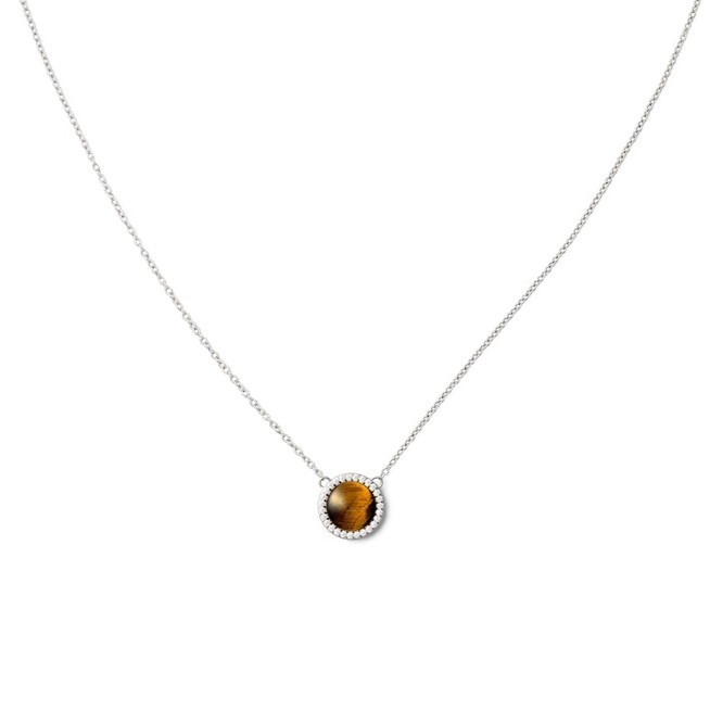 Daniel Wellington Krásný náhrdelník s tygřím okem a krystaly Audrey DW00401457