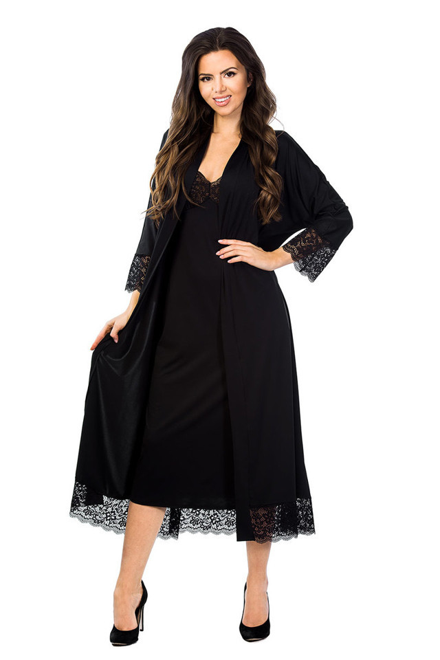 Dámská noční košile Pola Long 05050 Černá - Mediolano - M - černá