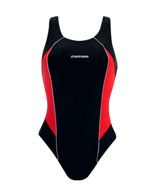 Dámské jednodílné plavky NR BW 714 - Sesto Senso - L - černo-červená