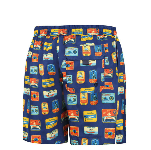 Pánské plavkové kraťasy Happy Shorts long SM29-48 Tmavě modrá mix - Self - XL