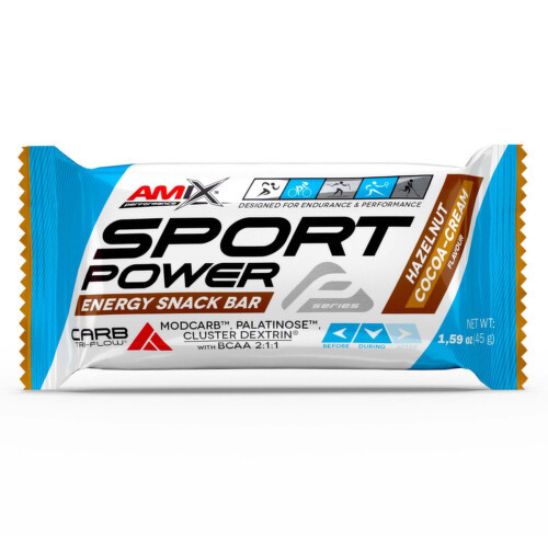 Amix Sport Power Energy Snack Bar 45 g Lískooříškový kakaový krém