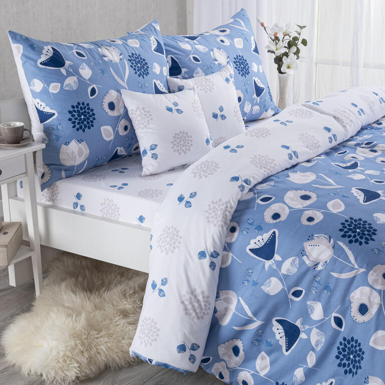 Ložní rodinná souprava z mikrovlákna GARDINO s prostěradly a povlaky na polštářky sada 4 dílů na jednolůžko