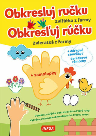 Obkresluj ručku / Obkresľuj rúčku - Zvířátka z farmy / Zvieratká z farmy + samolepky (CZ/SK vydanie) - Cécile Marbehant