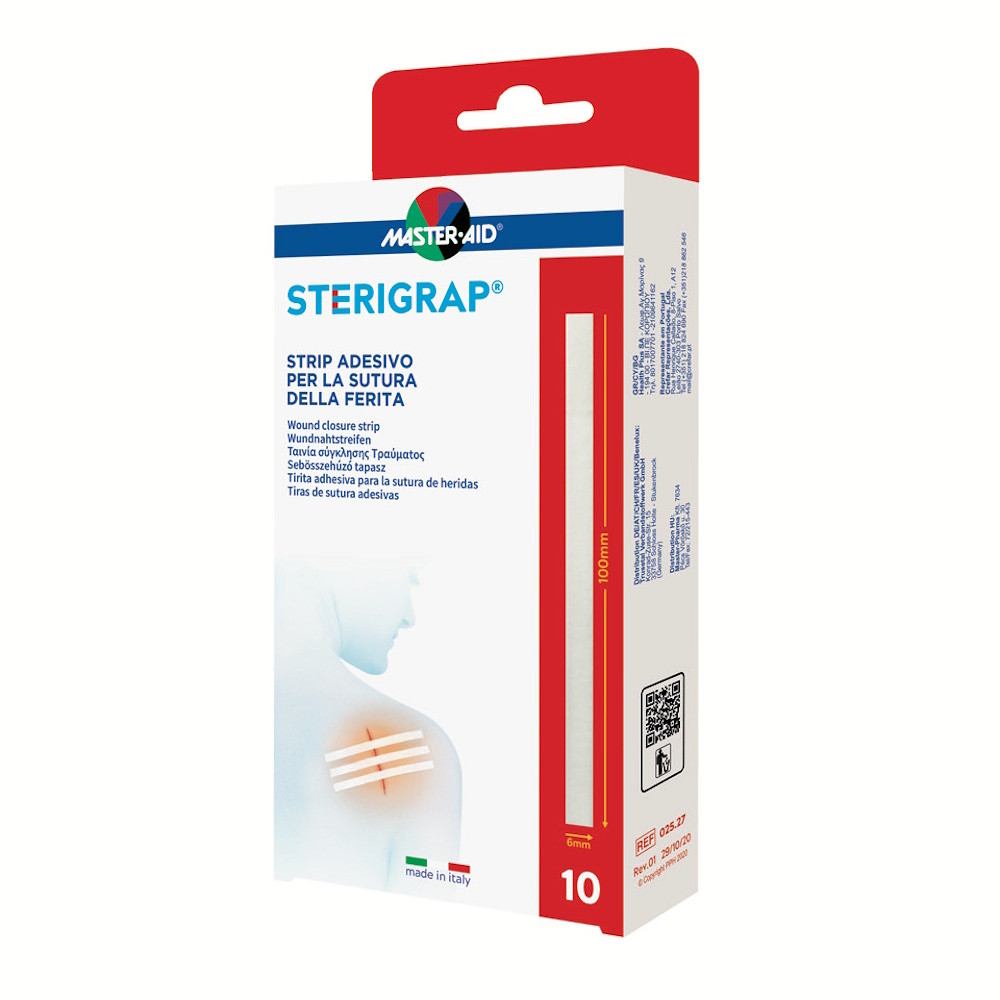 MASTER AID Sterigrap Náplasťové stehy sterilní 100 x 6 mm 10 kusů