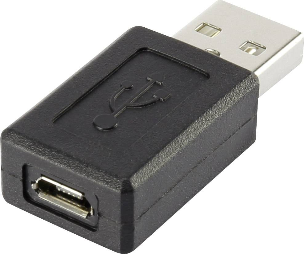 adaptér USB 2.0 Renkforce [1x USB 2.0 zástrčka A - 1x micro USB 2.0 zásuvka B], černá