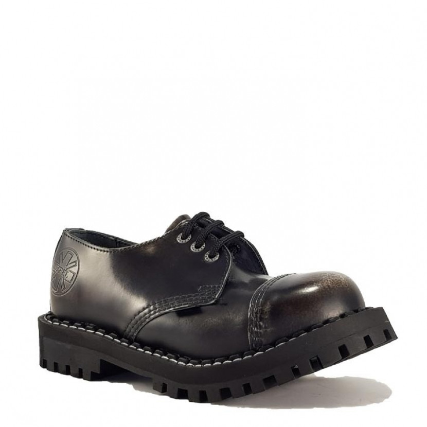 Boty Steel 3-dírkové - černé stírané, 36