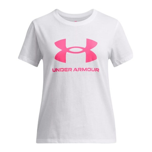 Under Armour BIG LOGO Dívčí triko, bílá, velikost