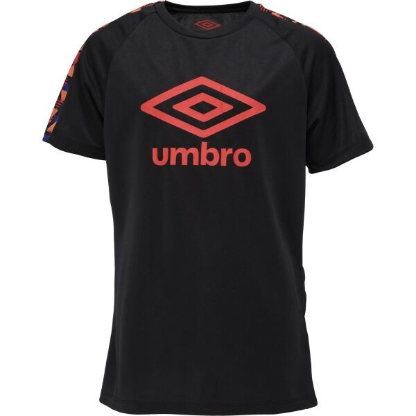 Umbro FORMATION GRAPHIC SLEEVE JERSEY- JNR Chlapecké sportovní triko, černá, velikost
