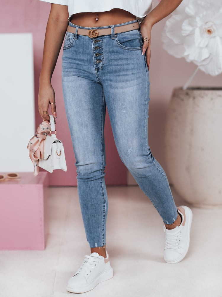 Spodnie damskie jeansowe skinny wysoki stan DERMIX Dstreet