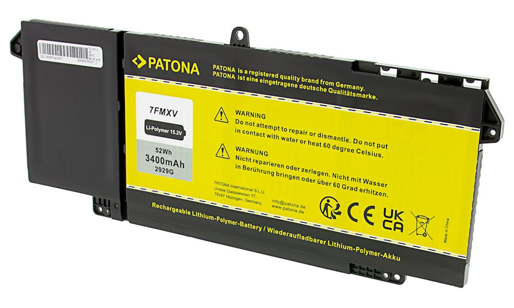 PATONA baterie pro ntb DELL Latitude 5320/7320/7420/7520 3400mAh Li-Pol 15,2V 7FMXV, PT2929