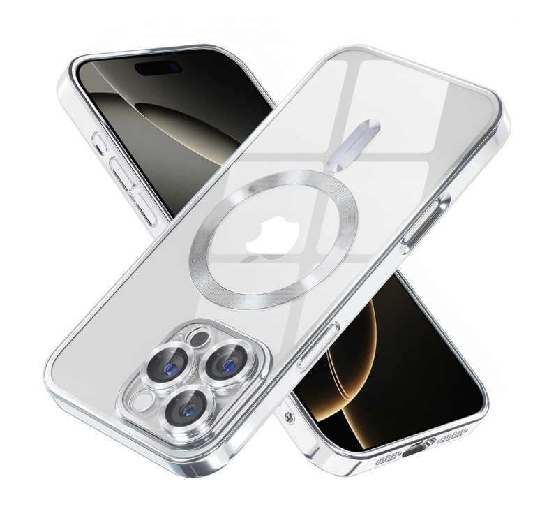 Kryt Techsuit Luxury Crystal MagSafe iPhone 16 Pro Max stříbrný 136528