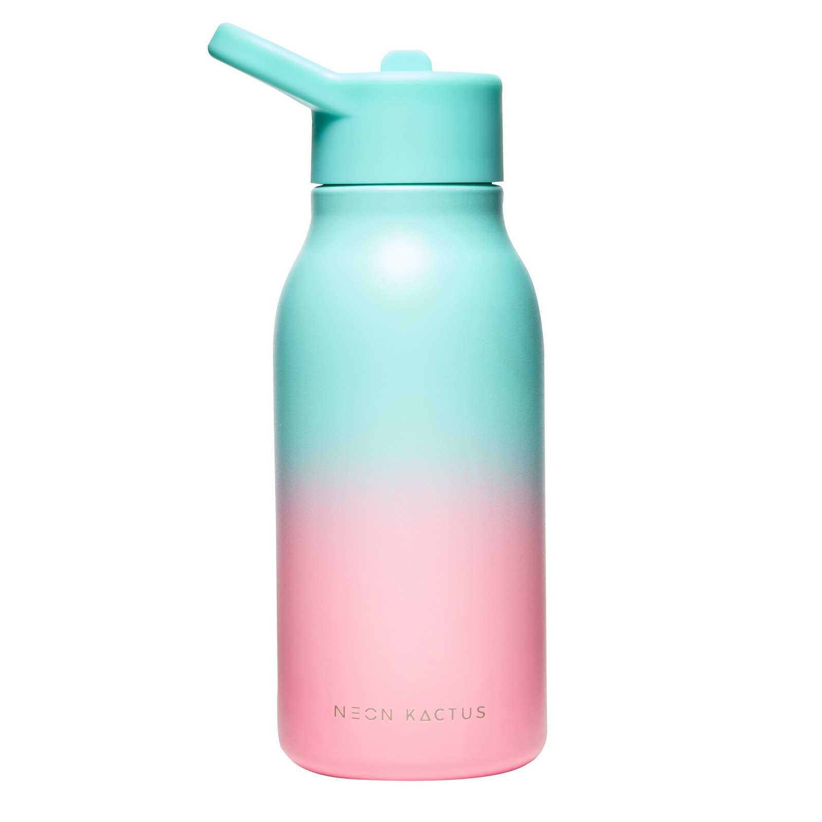 Dětská nerezová láhev, 340ml, Neon Kactus, tyrkysovo/růžová