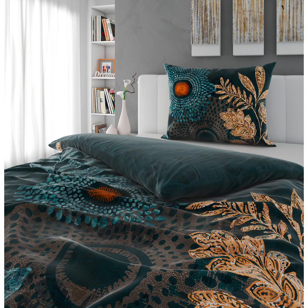 Esposa OBOUSTRANNÉ POVLEČENÍ, satén, petrolej, 140/200 cm