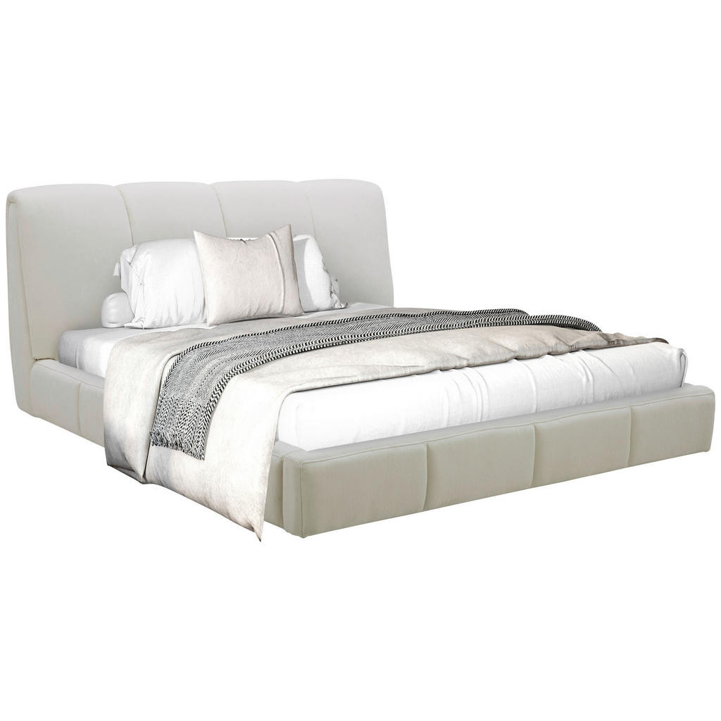 Livetastic ČALOUNĚNÁ POSTEL, 180/200 cm, dřevo, kov, plast, textil, bílá