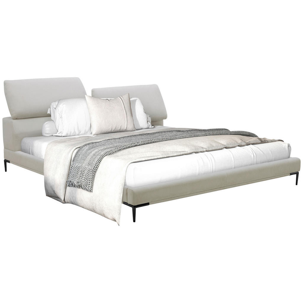 Livetastic ČALOUNĚNÁ POSTEL, 180/200 cm, dřevo, kov, textil, krémová