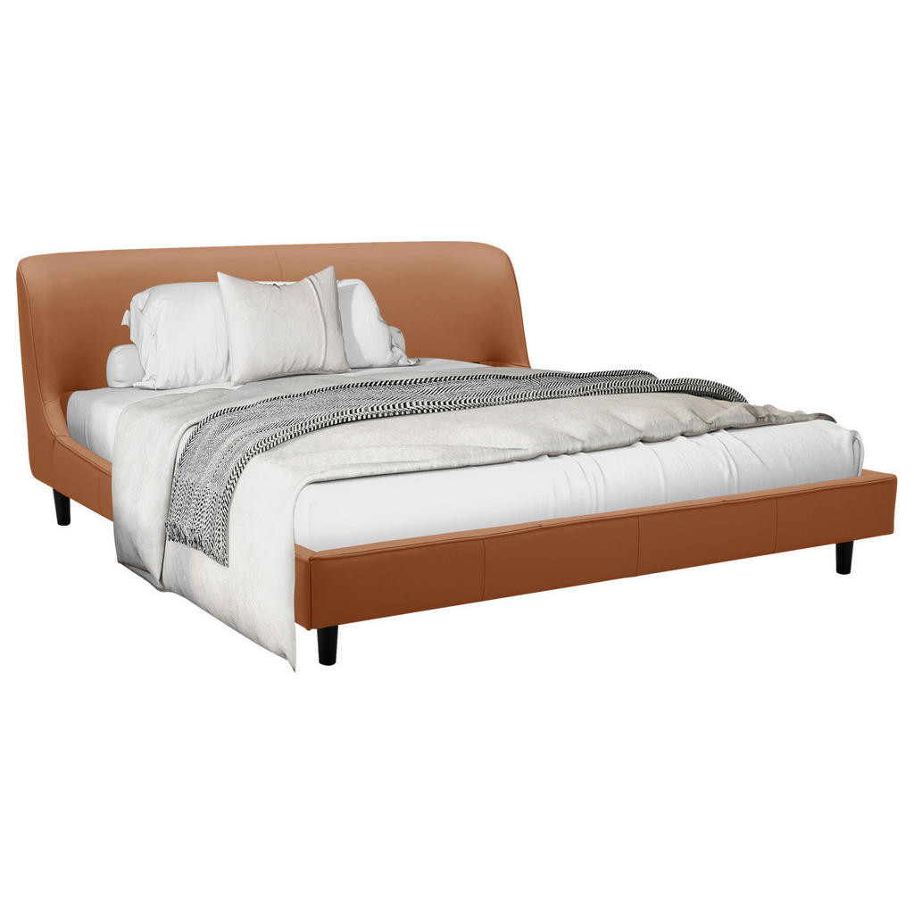 Livetastic ČALOUNĚNÁ POSTEL, 180/200 cm, dřevo, kov, kůže, hnědá