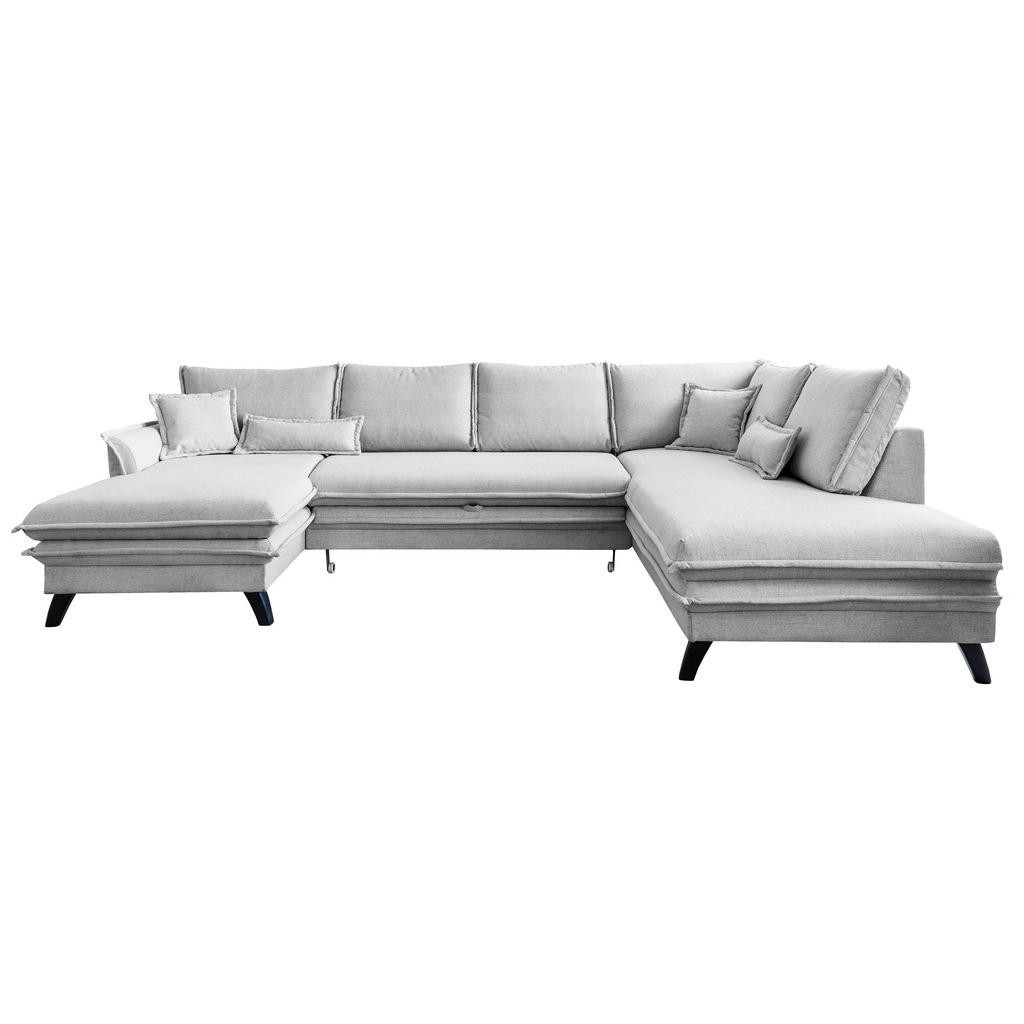 P & B SEDACÍ SOUPRAVA, textil, světle šedá