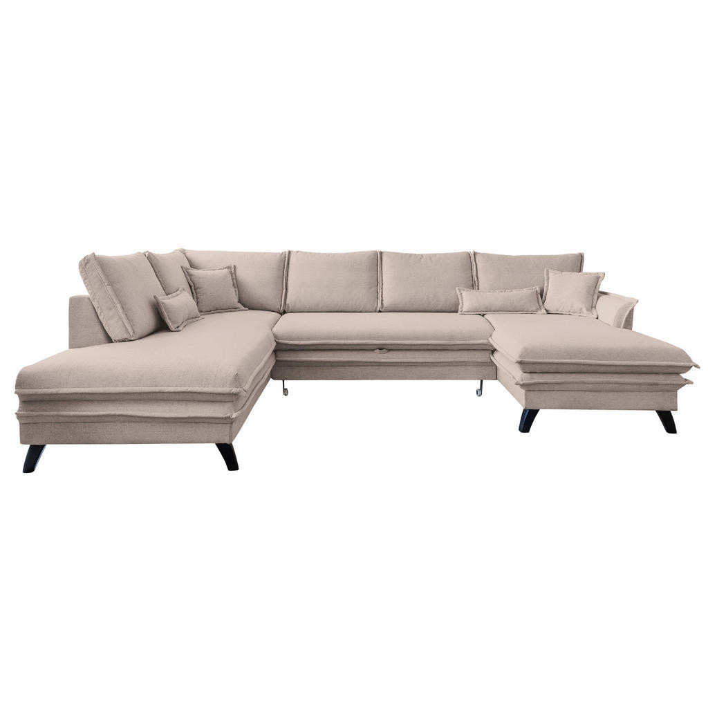 P & B SEDACÍ SOUPRAVA, textil, šedohnědá