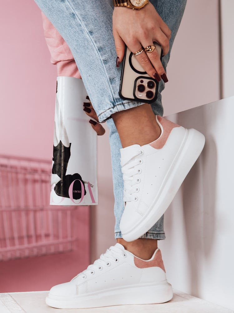 Sportowe sneakersy damskie DOMINI  różowe Dstreet