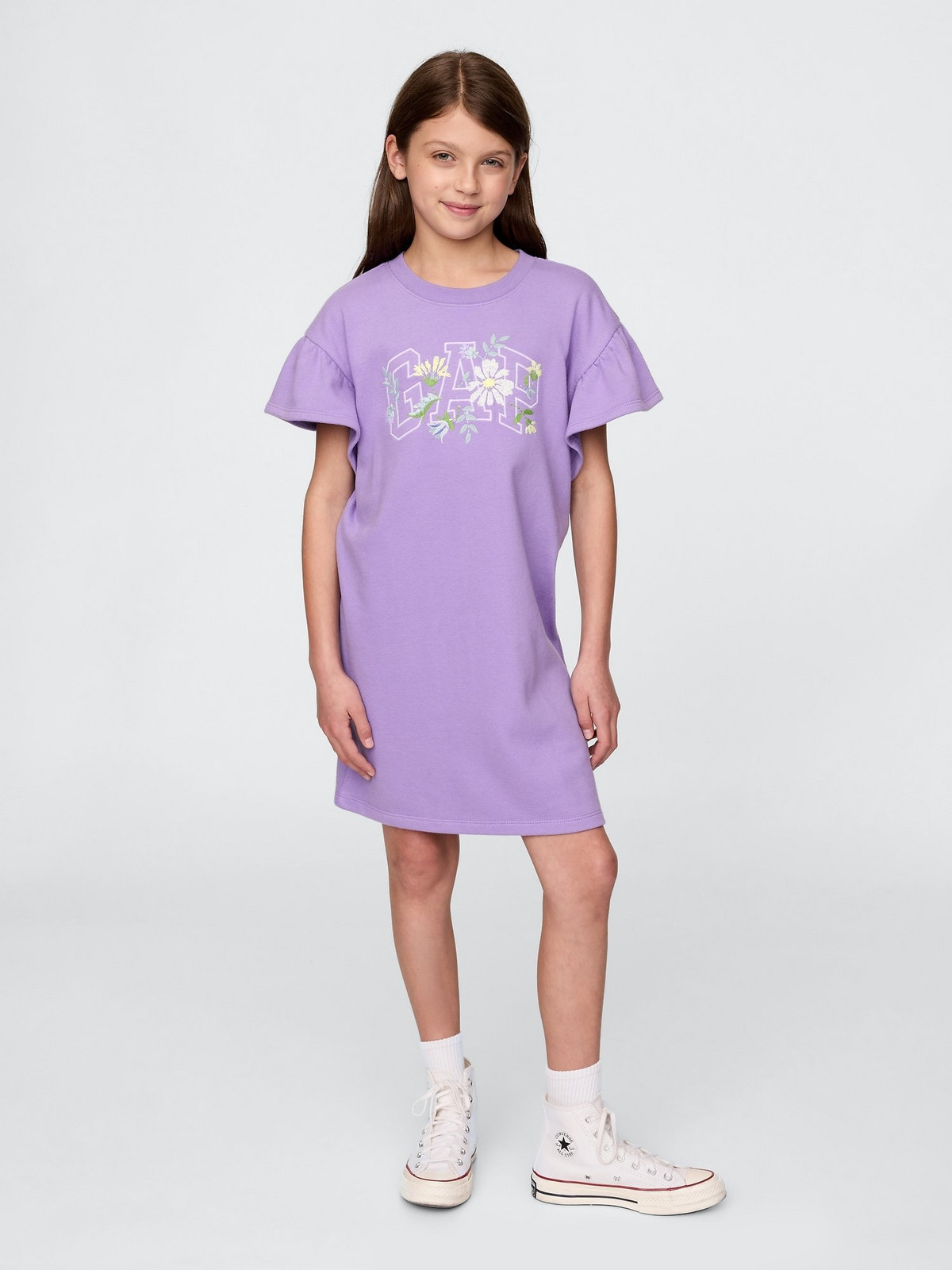 GAP Dětské oversize mikinové šaty - Holky